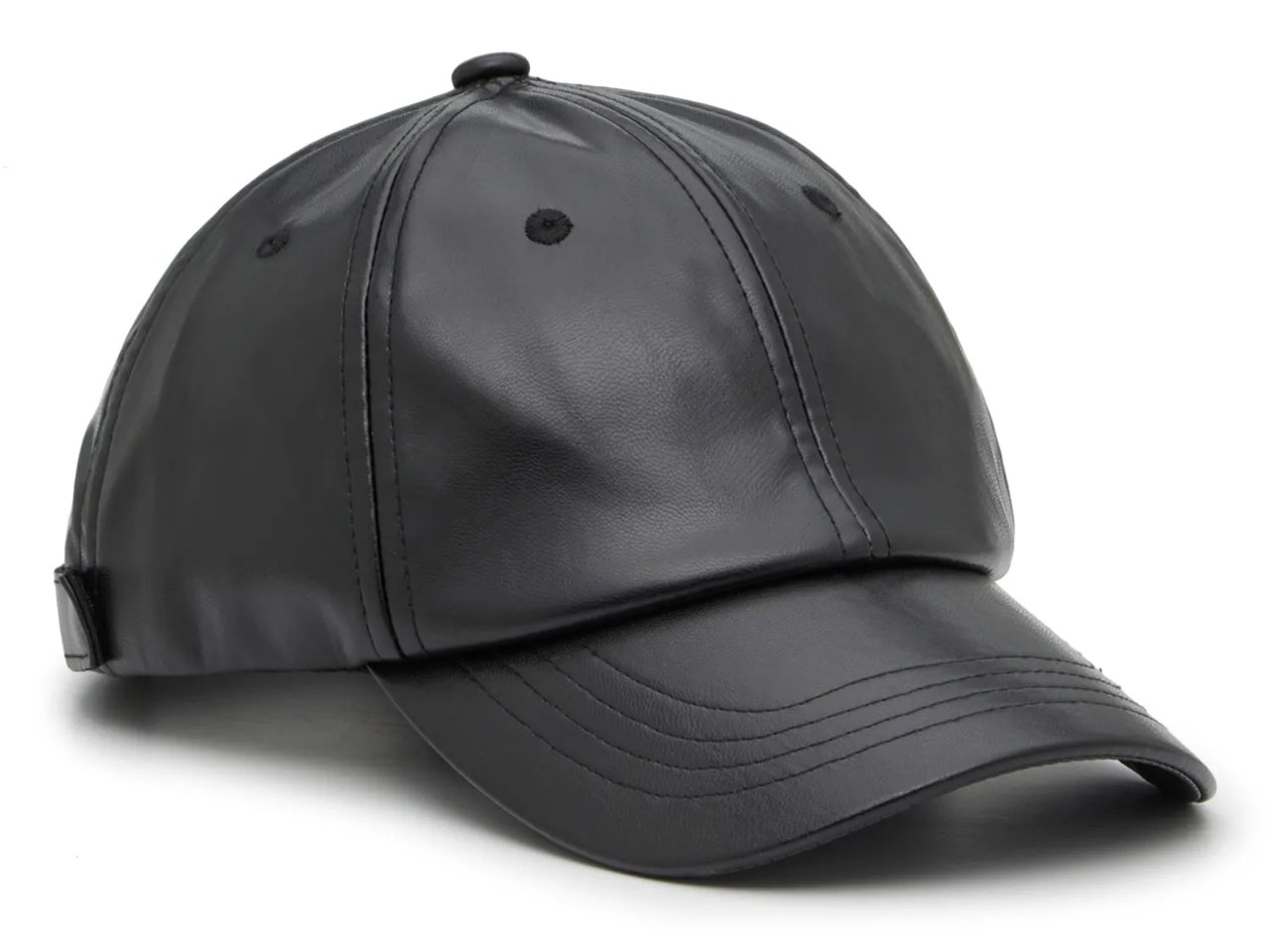 Simple Faux Leather Baseball Cap