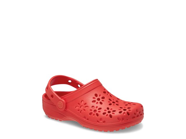 Classic Floral Cutout Clog - Kids'