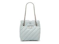 Crush Leather Tote Light Aqua view