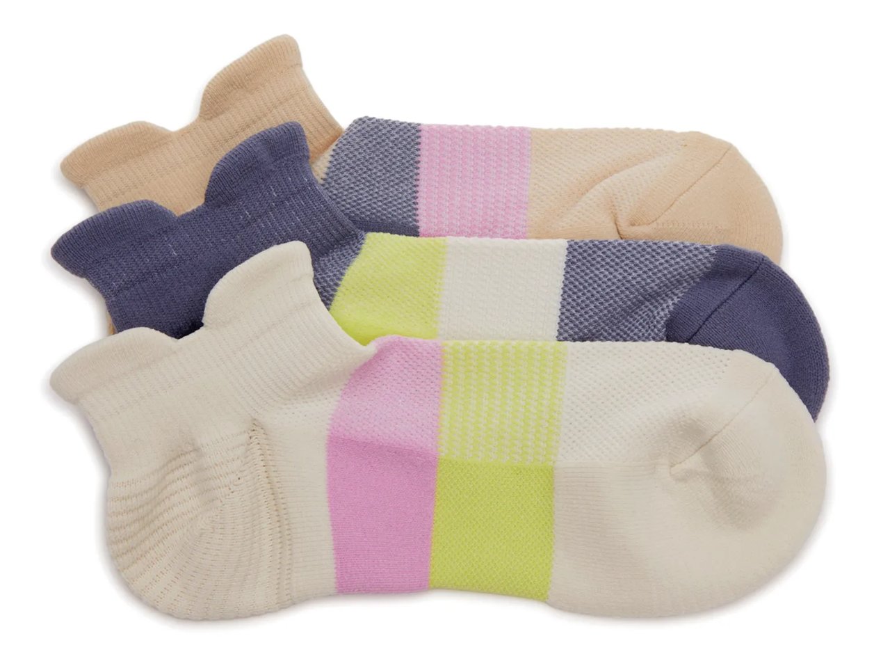Cush double Tab Women's No Show Socks - 3 Pack