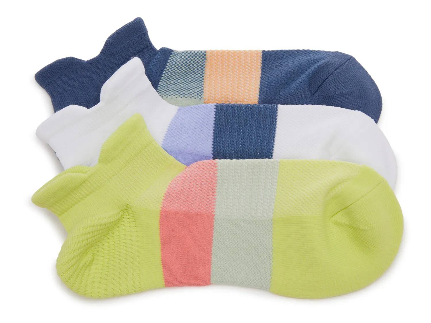 Cush Double Tab Women's No Show Socks - 3 Pack