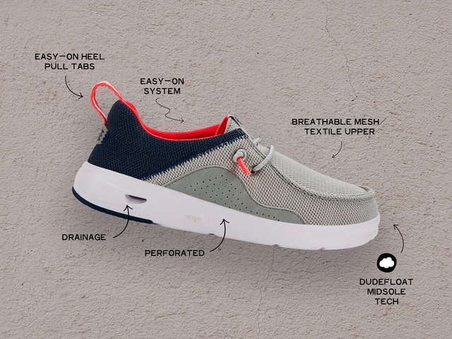 Hey Dude Gray Slip-On Shoes with Red Patterned Trim Hey Dude Men main image 4