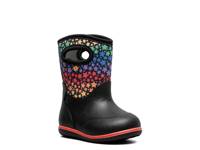 Baby Classic Rain Boot - Kids' Black Rainbow Star Print view