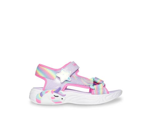 Featuring the girls' Skechers Unicorn Dreams Dreamy Unicorns Light-Up Sandal .  Click to shop girls' Skechers at DSW Designer Shoe Warehouse