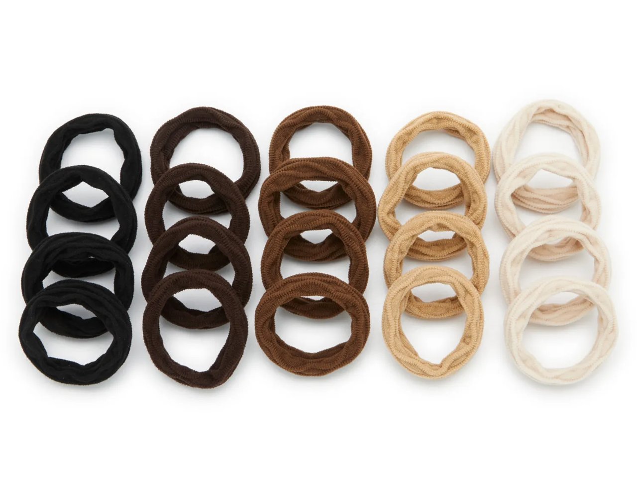 Textured Seamless Hair Ties - 20 Pack
