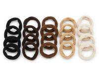 Textured Seamless Hair Ties - 20 Pack Black/Brown/Beige view