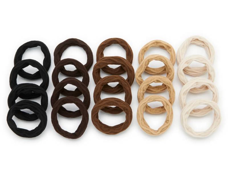 Textured Seamless Hair Ties - 20 Pack