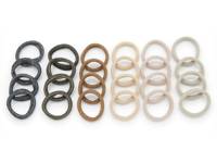 Glitter & Solid Seamless Hair Ties - 24 Pack Black/Brown/Beige view