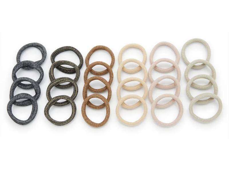 Glitter & Solid Seamless Hair Ties - 24 Pack