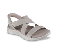 Hands Free Slip-ins: GO Walk Flex Glimmer Up Sandal Taupe view