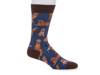 Golden Retriever Men's Crew Socks Blue/Brown view