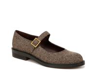 Melfi Mary Jane Flat Dark Brown Tweed view