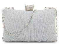 Glitter Pleat Clutch Silver view