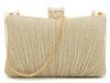 Glitter Pleat Clutch Gold view