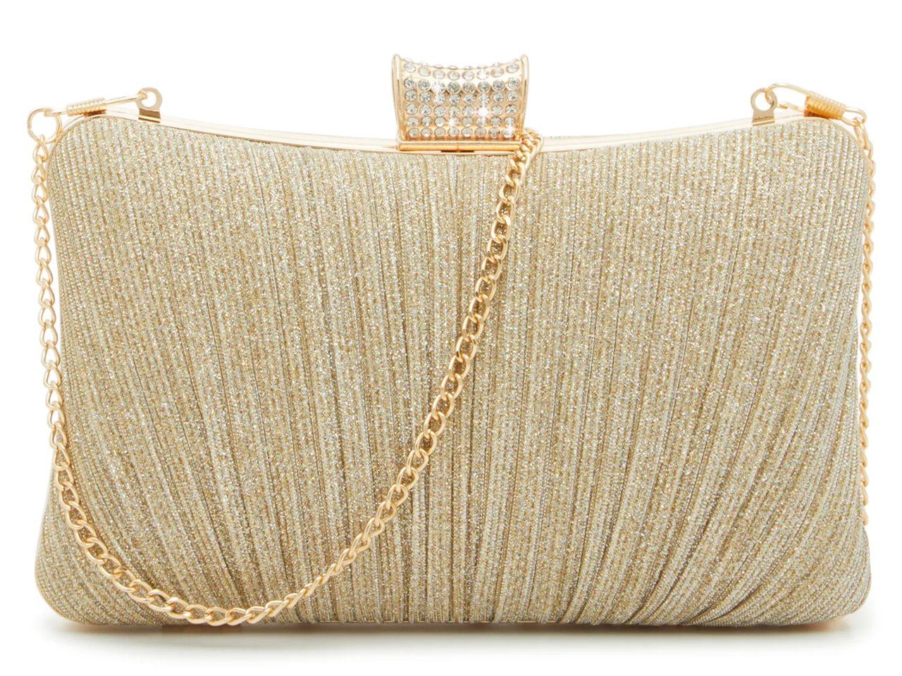 Glitter Pleat Clutch