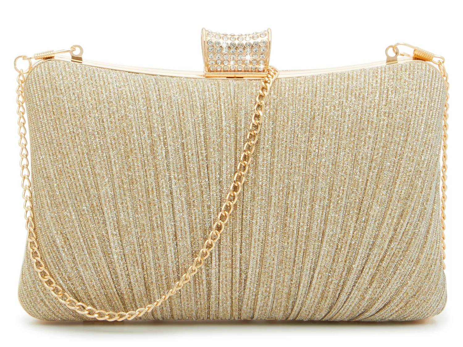 Glitter Pleat Clutch