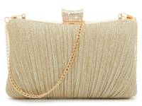 Glitter Pleat Clutch Gold view