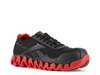 Zip Pulse Safety Toe Work Sneaker - Men's Black/Red view