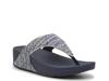 Lulu Shimmerwave Wedge Sandal Navy view