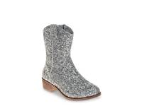 Glittery Western Boot - Kids' Silver Metallic view