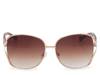 Vented Thin Oversized Sunglasses Brown/Gold Metallic view