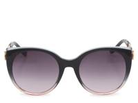 Ombre Round Sunglasses Black/Mauve/Gold view