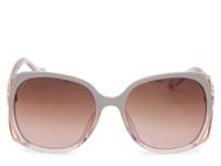 Vented Oversized Sunglasses Light Grey/Rose Gold view