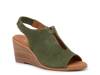 Belinda Wedge Sandal Green Suede view
