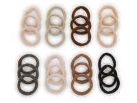 Glitter Seamless Hair Ties - 24 Pack Black/Brown/Beige view