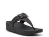 Lulu Bejewel Wedge Sandal Black view