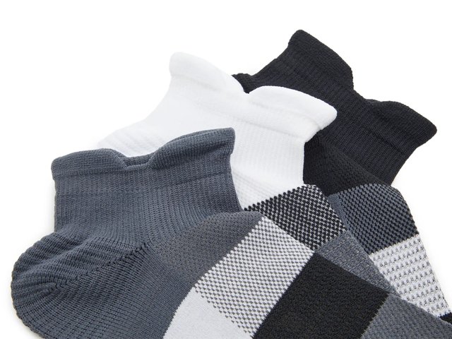 Double Tab Men's No Show Socks - 3 Pack