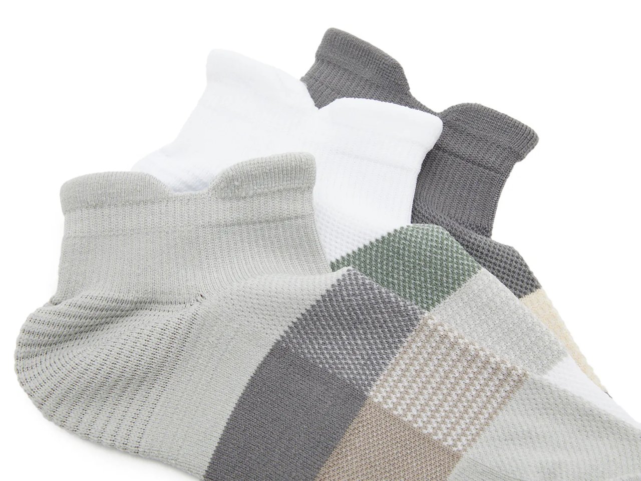Double Tab Men's No Show Socks - 3 Pack