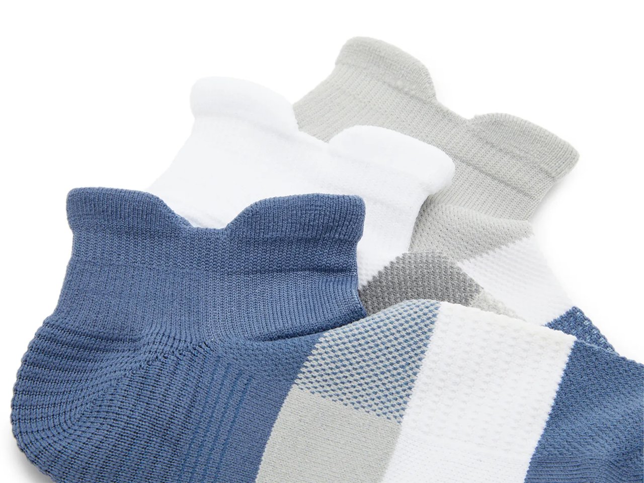 Double Tab Men's No Show Socks - 3 Pack