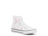 Chuck Taylor All Star High-Top Sneaker - Kids' White/Pink/Purple Daisy Embroidery  view
