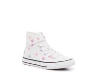 Chuck Taylor All Star High-Top Sneaker - Kids' White/Pink/Purple Daisy Embroidery  view