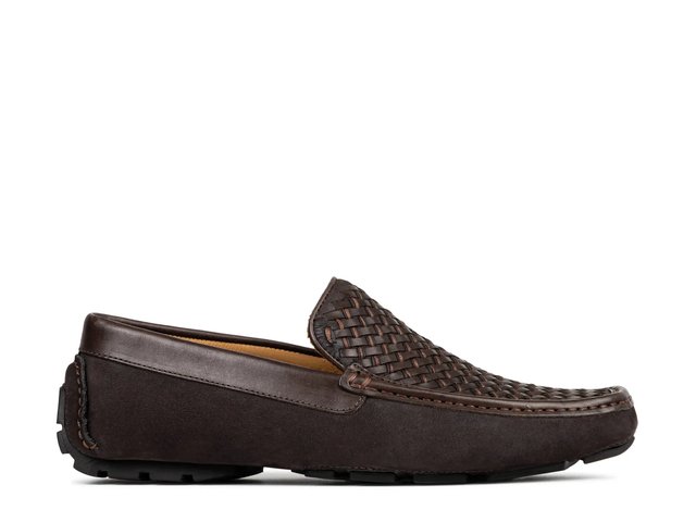 Donald J. Pliner Brown Woven Leather Slip-On Loafer DONALD J. PLINER Lula Pearlized Pink Basketweave Leather  main image 2