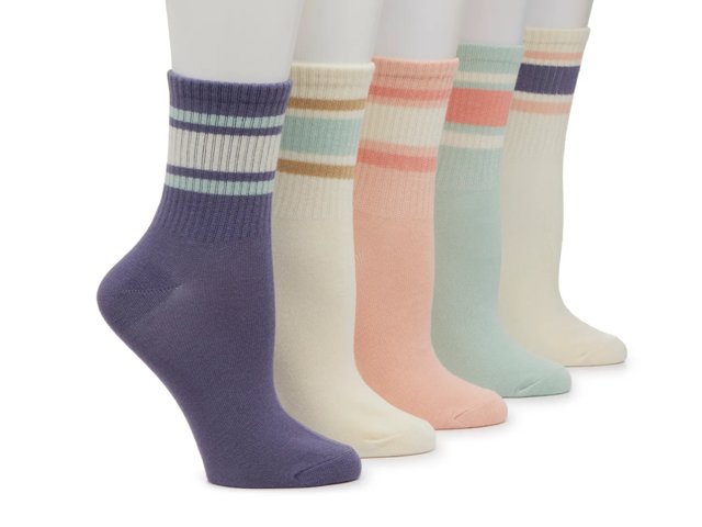 Varsity Rib Women's Ankle Socks - 5 Pack
