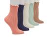 Mesh Lettuce Trim Women's Ankle Socks - 5 Pack Multicolor view