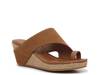 Gyer Wedge Sandal Saddle Brown Suede view