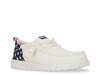 Wally Slip-On - Men's Off White/Navy/Red Stars & Stripes Print view