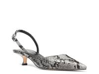 Luna Kitten Sling Pump Grey Snake Print Leather view
