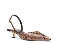 Luna Kitten Sling Pump Brown Snake Print Leather view