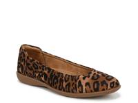 Flexy Ballet Flat Black/Brown Leopard Print Fabric view