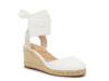 Goldie Espadrille Wedge Sandal White Floral Embroidery view