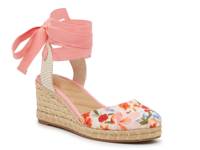 Goldie Espadrille Wedge Sandal Light Pink/Red/Blue Floral Print view