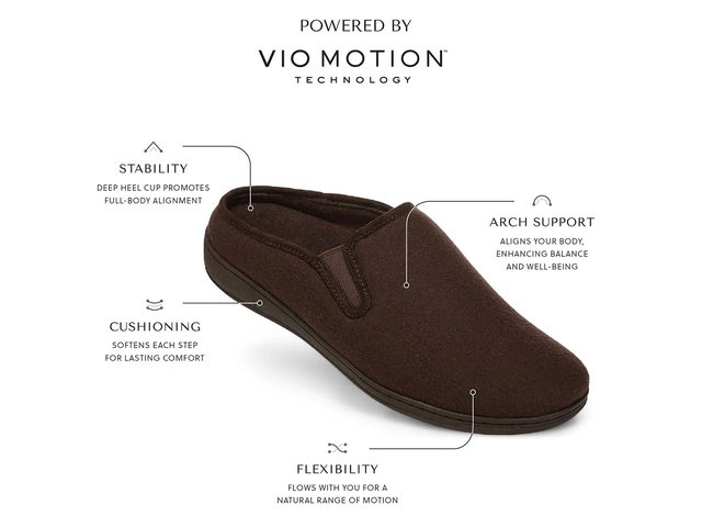 Vionic Unwind Men Clog Slipper Sz 10 Chocolate Ganache Wool Arch Support Slip On Vionic Unwind - Men main image 2