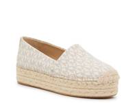 Lynn Espadrille Slip-On Ivory/Brown Logo Print view