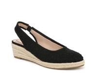 Kayden Espadrille Wedge Pump Black Floral Lace Fabric view