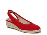 Kayden Espadrille Wedge Pump Red Fabric view