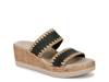 Resort Wedge Sandal Black/Tan Raffia view